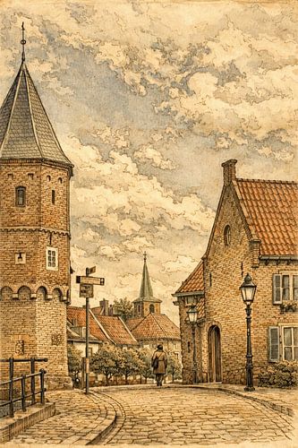 Koppelpoort historic Amersfoort 2 in the last century by Watze D. de Haan