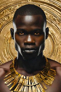 Afrikaanse man met goud 4 van Bernhard Karssies