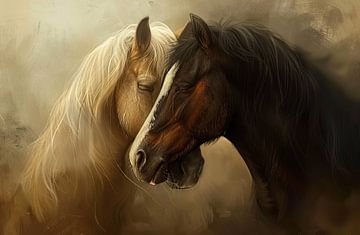 Equine Embrace of Serenity by Blikvanger Schilderijen