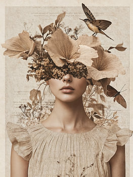 Collage vintage "I love Nature&quot ;.