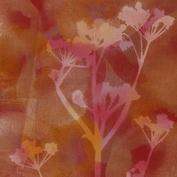 Nature dreams.  Flowers in rusty brown and pink. by Dina Dankers