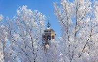 Deventer Kerk in winter, Nederland van Adelheid Smitt thumbnail