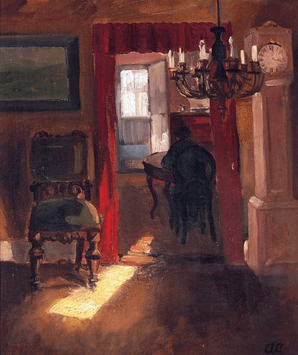 Anna Ancher, intérieur Skagen avec une bande solaire au sol
