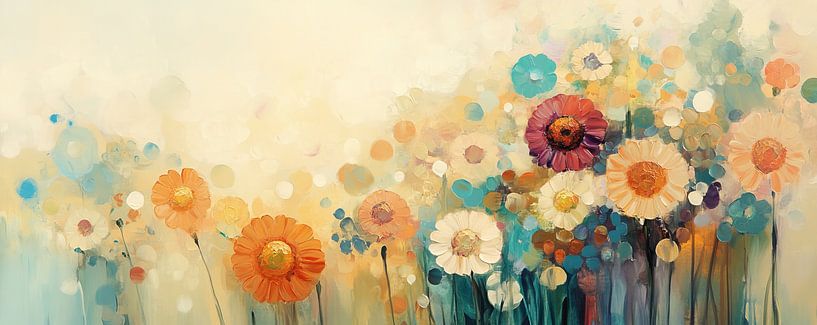Sea of colourful flowers by Wonderful Art