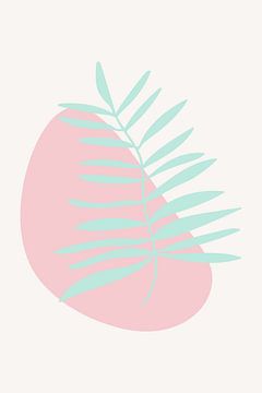 Leaves in pastel colors. Modern boho botanical no. 10 by Dina Dankers