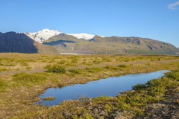 Svinafellsjokull en Skaftafellsjokul gletsjers smeltwater
