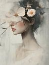 Portret met een romantische uitstraling in wit van Carla Van Iersel thumbnail