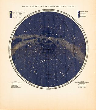 Antike Sternkarte des Nordhimmels von Studio Wunderkammer