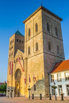 Historic cathedral in colourful evening light in Osnabruck by Marc Venema