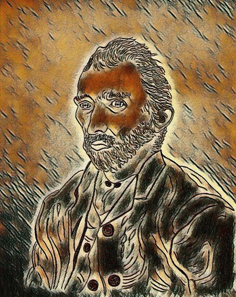Vincent van Gogh  tekening bewerkt van Jose Lok
