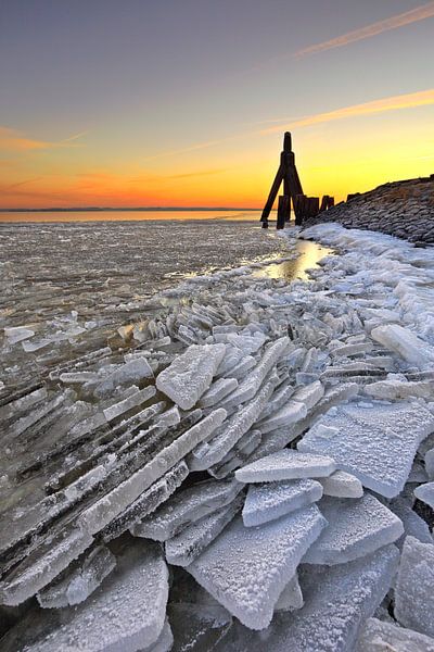 Lauwersmeer Winter, Nederland van Peter Bolman
