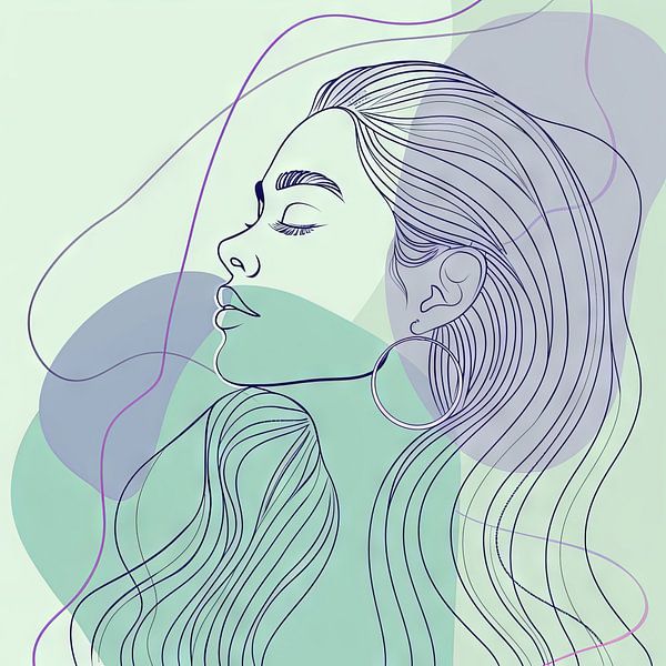 Modern portrait of a woman by Poster Art Shop