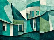 Abstract aqua huis woning van Color Square thumbnail