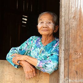 dame met schoonheidsmasker von Bart Colson