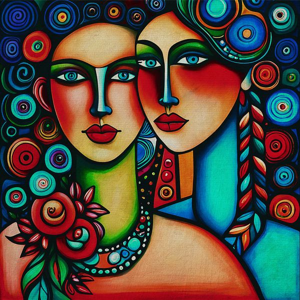 Twin sisters looking straight at you no.28 by Jan Keteleer