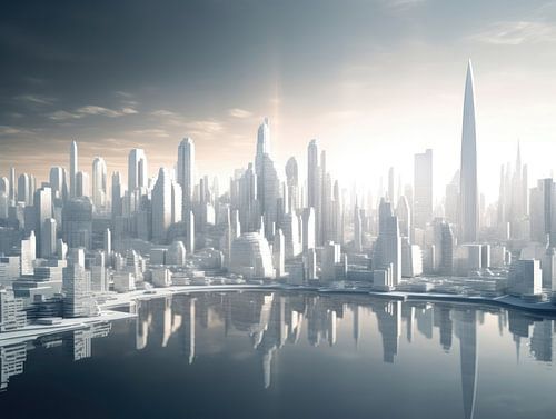 Verlichte Horizonnen: Een Abstracte Verkenning van Stedelijke Schoonheid