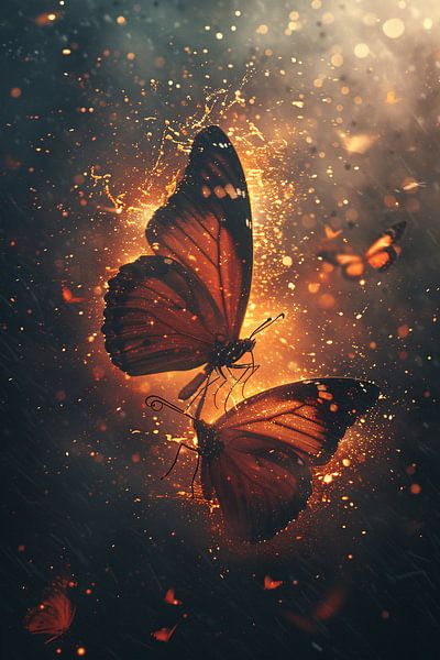 Papillons ardents dansant dans la nuit par Art & Soul Creations
