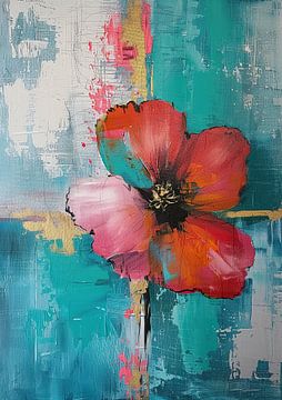 Moderne Bloem van Abstract Schilderij