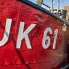 Rode vissersboot Urk van Jan van Dasler