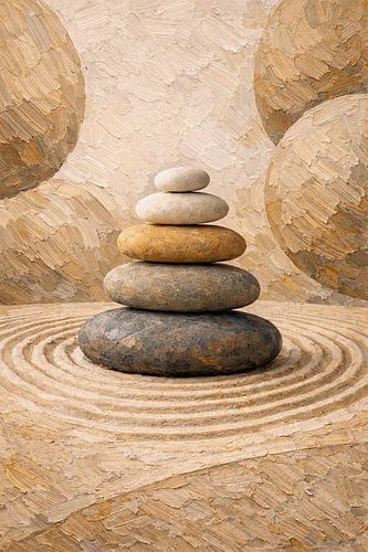 Zen Stone Balance Abstracte wanddecoratie
