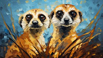 Abstracte meerkatten panorama van TheXclusive Art