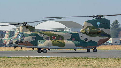 Kawasaki-Boeing CH-47J Chinook transporthelikopter.
