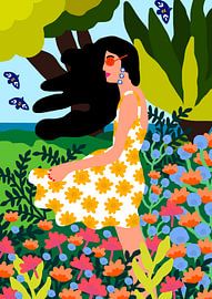 Floral Summer Girl by Rafaela Mascaro