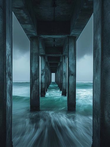 A walk on the beach in a storm