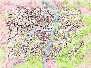 Karte von Koblenz im stil 'Soothing Spring'