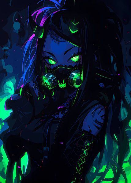 Cyberpunk Neon Girl von Steven Kingsbury