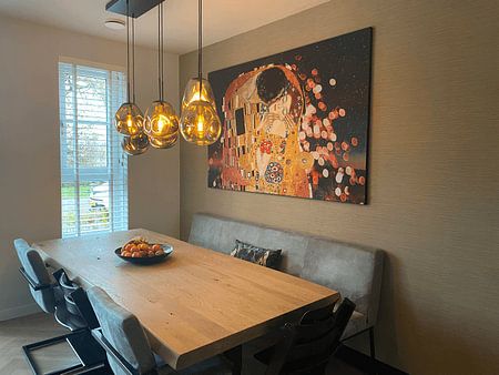 The kiss by evening light, after the work of Gustav Klimt, Jugendstil - digital collage