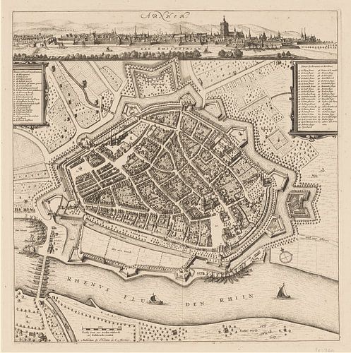 Plattegrond van Arnhem, anno ca 1660