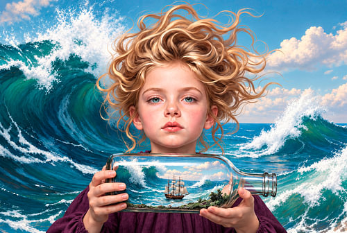 The Protector of Safe Passage – Girl with a Ship in a Bottle