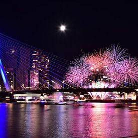Feuerwerk in Rotterdam von Denise van Gerven