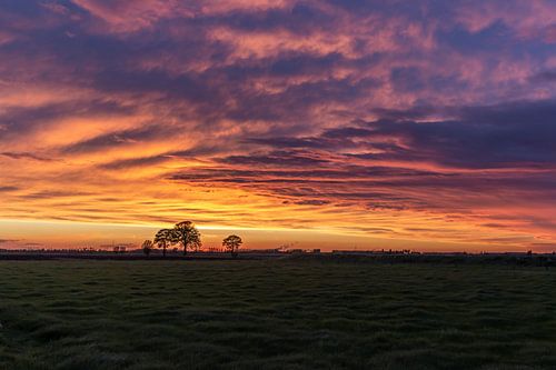 Breda, Haagse Beemden, zonsondergang