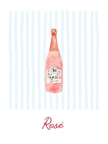 Bouteille de vin rose sur Jolly and Dash