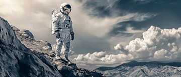 Astronaut op een aarde-achtige maan - Avontuur van Poster Art Shop