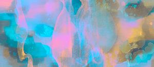 Kosmos Traum Meditation Teal Pink Gold Moderner Natur Expressionist