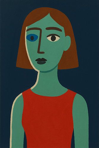 Abstract portret – De groene vrouw
