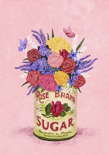 Bloemen in een vintage kan