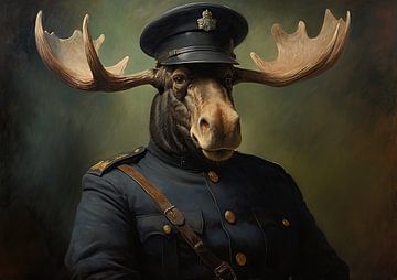 Realistisches Tierporträt | Elch von Wunderbare Kunst