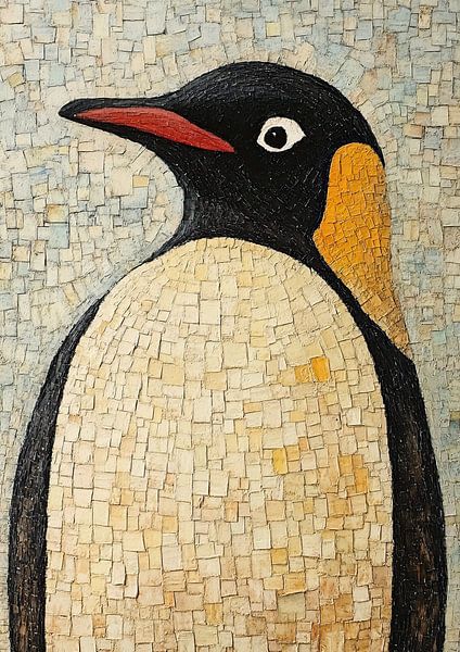 Animal art with penguin and background by Modern Collection