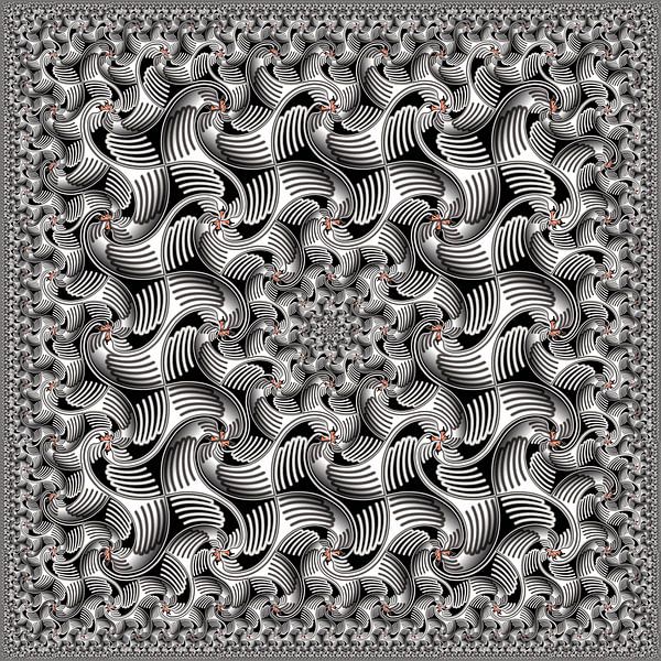 B/W Swans Square Fractal by Tis Veugen