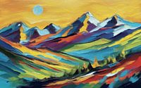 Colourful abstract - Mountains, sun and valley (1) by Anna Marie de Klerk thumbnail