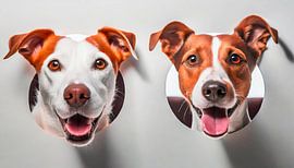 Twee honden met gaten