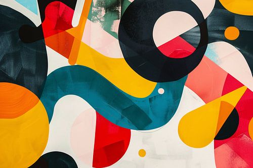 Abstracte vormen en levendige kleuren in harmonie
