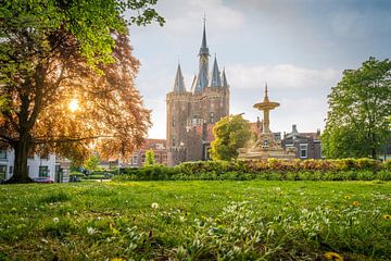 Sonnenlichtspiel auf dem Sassenpoort in Zwolle