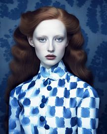 Kunstporträt "weiß und blau" von Carla Van Iersel