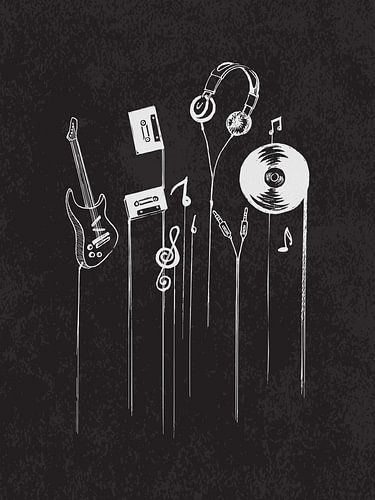 Platte lijn muzieknoot