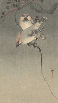 Ohara Koson - Zijdestaartvogels (bewerkt) van Peter Balan